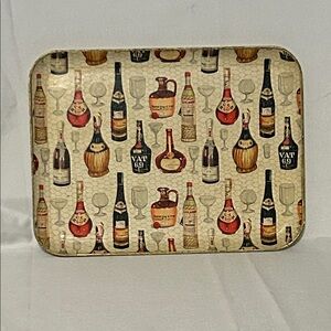 VTG Bar serving tray platter wood and paper mache Japan alcohol proof